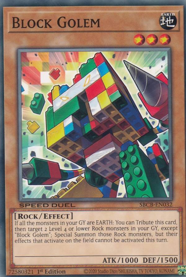 遊戯王 SBCB-EN032 ブロック・ゴーレム Block Golem (英語版 1st Edition ノーマル) Speed Duel: Battle City Box