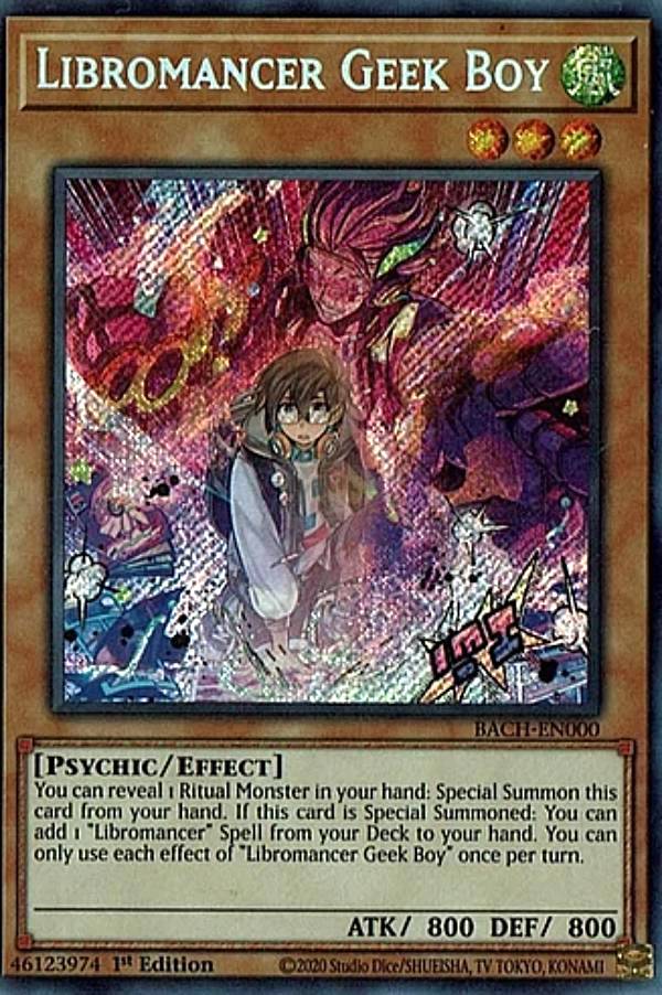 遊戯王 BACH-EN000 Libromancer Geek Boy (英語版 1st Edition シークレットレア) Battle of Chaos
