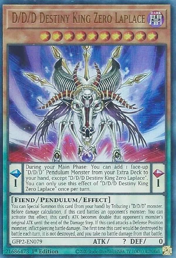遊戯王 GFP2-EN079 DDD運命王ゼロ・ラプラス D/D/D Destiny King Zero Laplace (英語版 1st Edition ウルトラレア) Ghosts From the Past:The 2nd Haunting