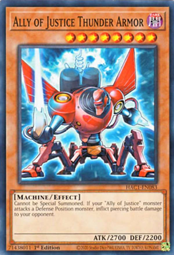 REALiZEۥӡȥ쥫2Ź㤨ͷ HAC1-EN083 AOJ ޡ Ally of Justice Thunder Armor (Ѹ 1st Edition Ρޥ Hidden ArsenalChapter 1ڳ ⤴ޤۡפβǤʤ30ߤˤʤޤ