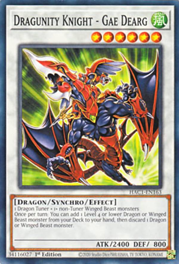 遊戯王 HAC1-EN163 ドラグニティナイト−ガジャルグ Dragunity Knight - Gae Dearg (英語版 1st Edition ノーマル) Hidden Arsenal：Chapter 1【海外品 小傷がある場合もございます】
