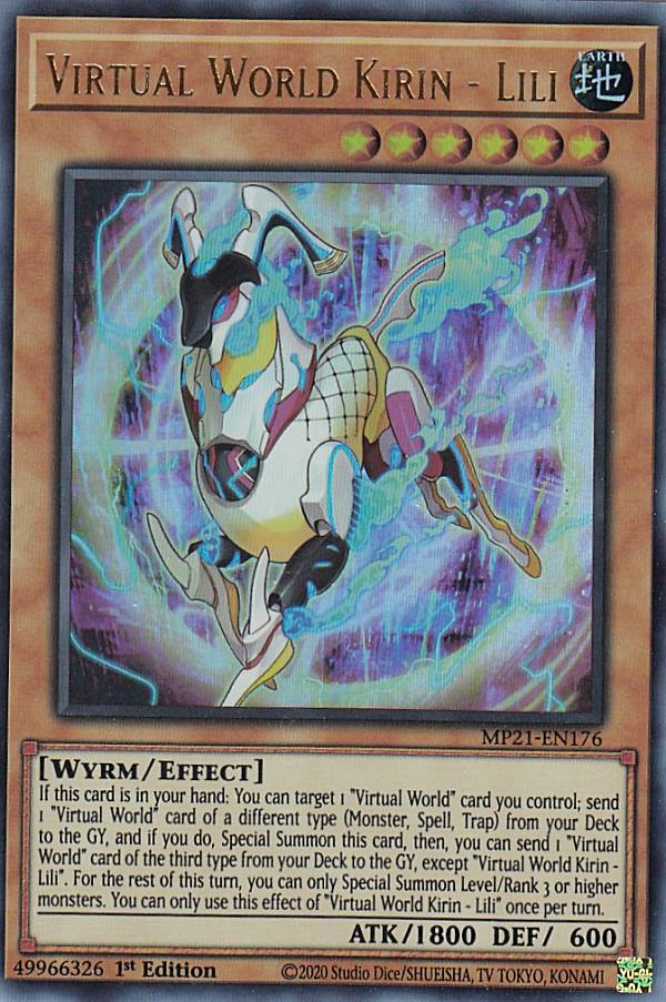 ͷ���� MP21-EN176 ��Ǿ���ۡ��ۡ� Virtual World Kirin - Lili (�Ѹ��� 1st Edition ����ȥ�쥢) 2021 Tin of Ancient Battles Mega Pack