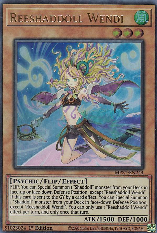 遊戯王 MP21-EN244 影霊の翼 ウェンディ Reeshaddoll Wendi (英語版 1st Edition ウルトラレア) 2021 Tin of Ancient Battles Mega Pack