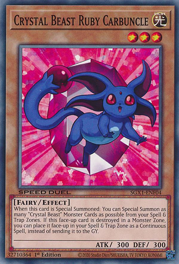 遊戯王 SGX1-ENF04 宝玉獣 ルビー・カーバンクル Crystal Beast Ruby Carbuncle (英語版 1st Edition ノーマル) Speed Duel GX:Duel Academy Box