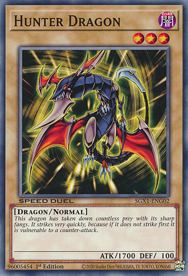 ͷ SGX1-ENG02 ϥɡɥ饴 Hunter Dragon (Ѹ 1st Edition Ρޥ) Speed Duel GXDuel Academy Box