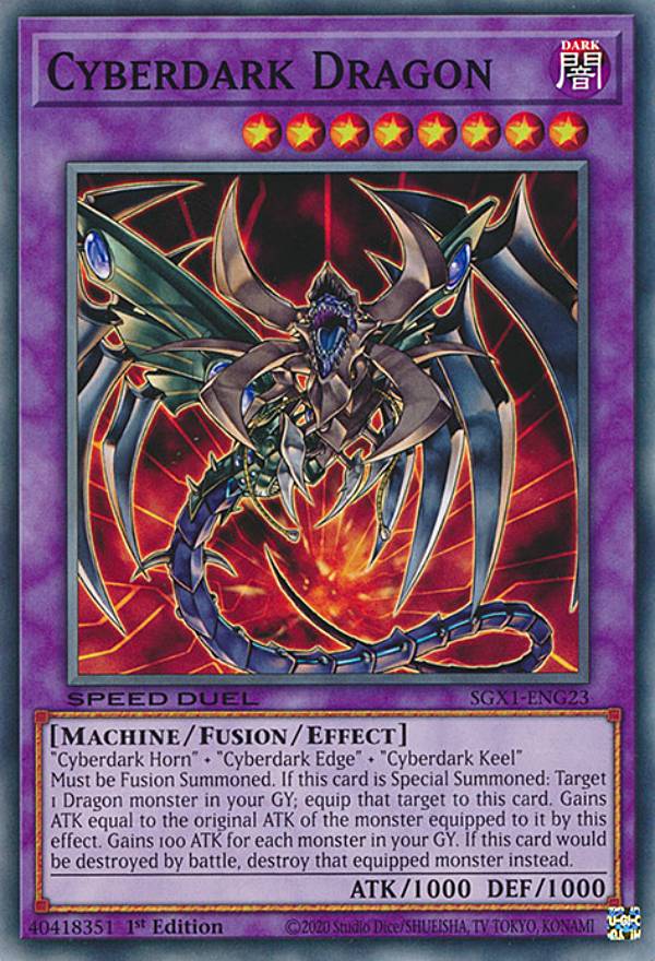 ͷ SGX1-ENG23 εݥСɥ饴 Cyberdark Dragon (Ѹ 1st Edition Ρޥ) Speed Duel GXDuel Academy Box