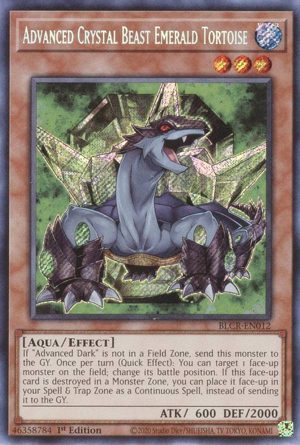 遊戯王 BLCR-EN012 A宝玉獣 エメラルド・タートル Advanced Crystal Beast Emerald Tortoise (英語版 1st Edition シークレットレア) Battles of Legend：Crystal Revenge