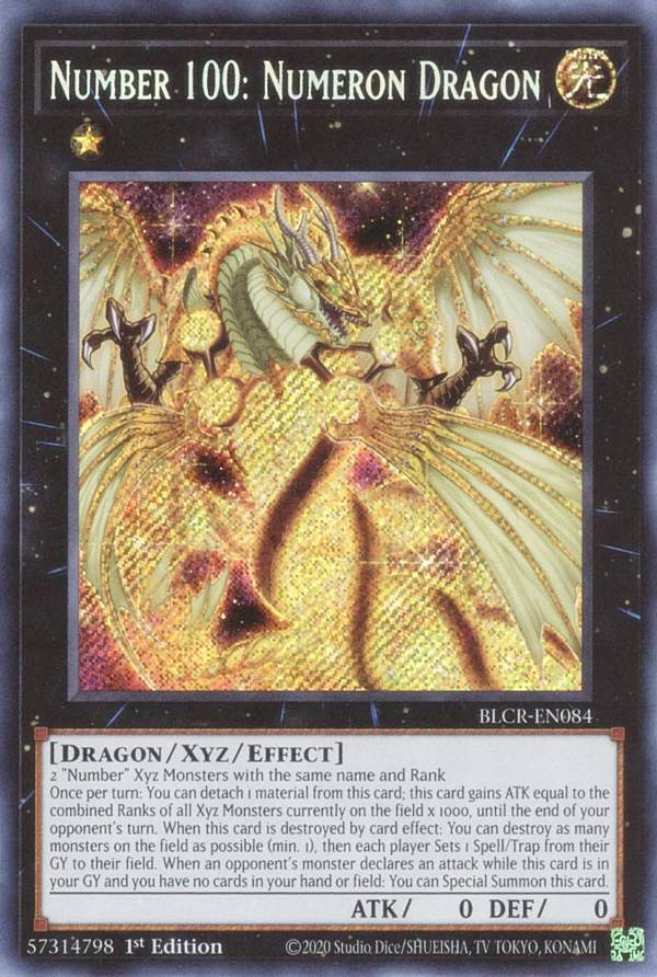 遊戯王 BLCR-EN084 No.100 ヌメロン・ドラゴン Number 100: Numeron Dragon (英語版 1st Edition シークレットレア) Battles of Legend：Crystal Revenge