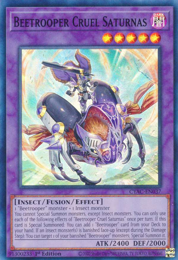遊戯王 CYAC-EN037 騎甲虫クルーエル・サターン Beetrooper Cruel Saturnas (英語版 1st Edition スーパーレア) Cyberstorm Access