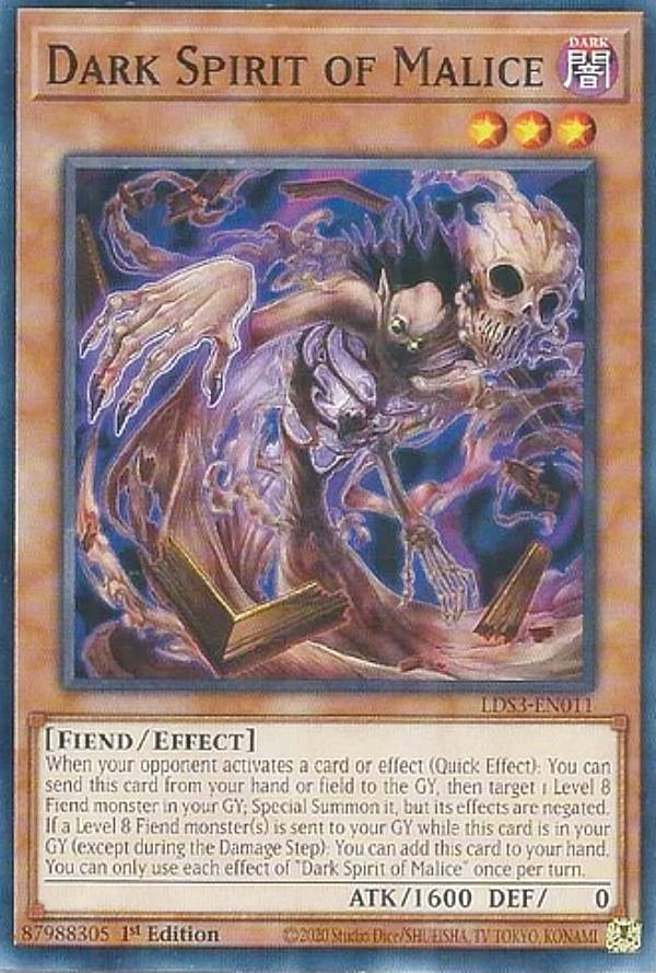 ͷ LDS3-EN011 ǰμٰ Dark Spirit of Malice (Ѹ 1st Edition Ρޥ) Leg...