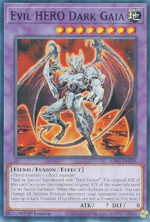 ͷ LDS3-EN029 E−HERO  Evil HERO Dark Gaia (Ѹ 1st Editi...