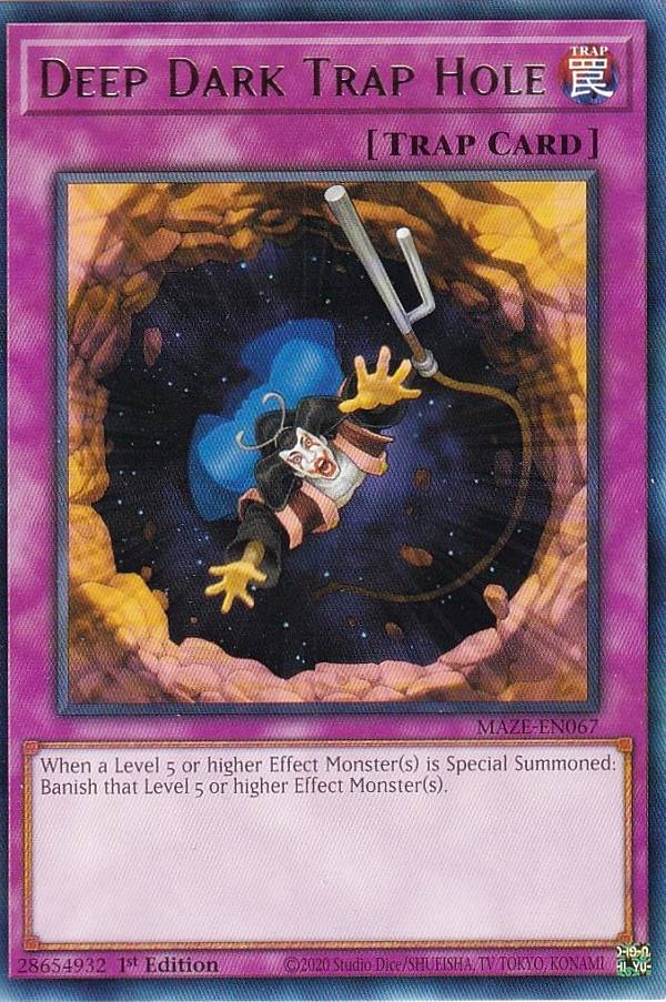 遊戯王 MAZE-EN067 深黒の落とし穴 Deep Dark Trap Hole (英語版 1st Edition レア) Maze of Memories