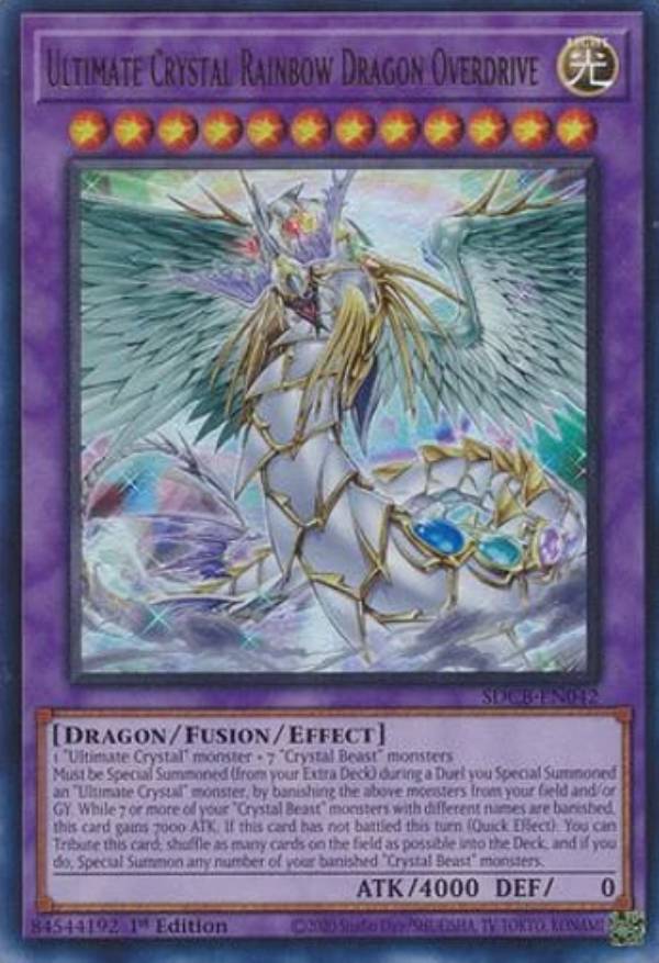 遊戯王 SDCB-EN042 究極宝玉神 レインボー・ドラゴン オーバー・ドライブ Ultimate Crystal Rainbow Dragon Overdrive (英語版 1st Edition ウルトラレア) Structure Deck:Legend of the Crystal Beasts