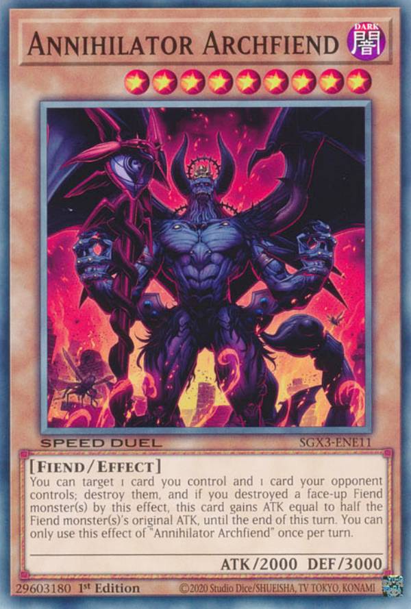 遊戯王 SGX3-ENE11 ディザスター・デーモン Annihilator Archfiend (英語版 1st Edition ノーマル) Speed Duel GX:Duelists of Shadows