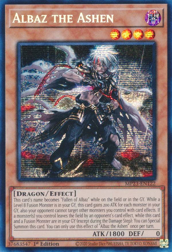 遊戯王 MP23-EN122 灰燼のアルバス Albaz the Ashen (英語版 1st Edition プリズマティックシークレットレア) 25th Anniversary Tin：Dueling Heroes