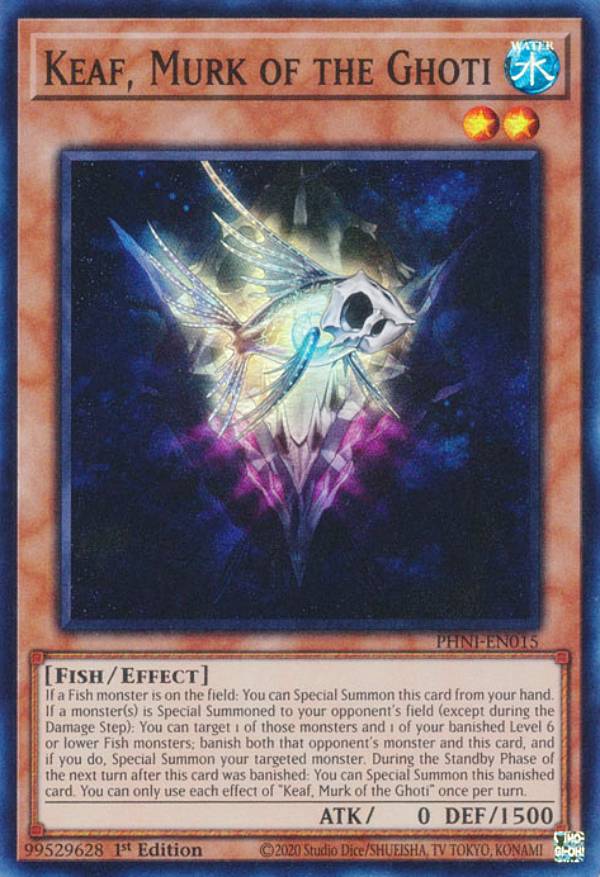 遊戯王 PHNI-EN015 ゴーティスの朧キーフ Keaf, Murk of the Ghoti (英語版 1st Edition スーパーレア) PHANTOM NIGHTMARE