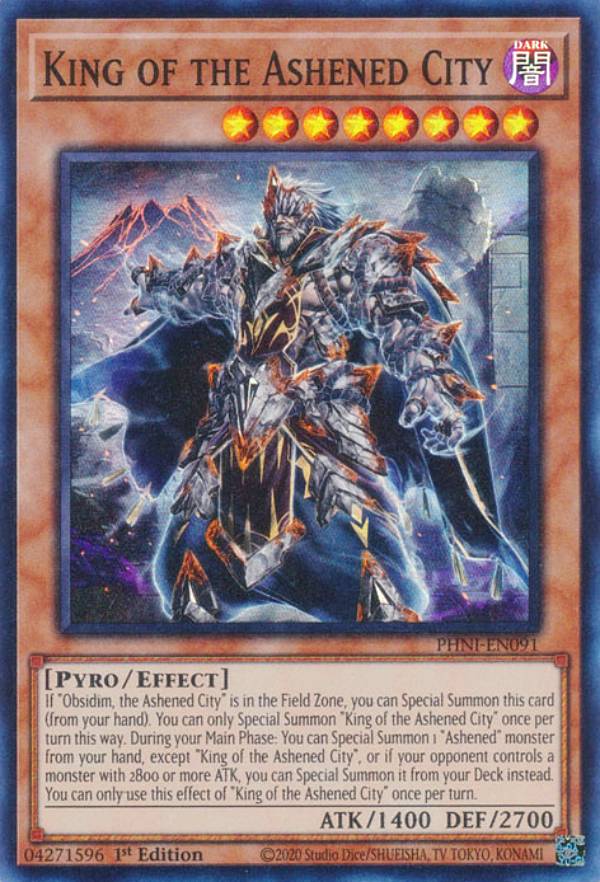 遊戯王 PHNI-EN091 King of the Ashened City (英語版 1st Edition スーパーレア) PHANTOM NIGHTMARE