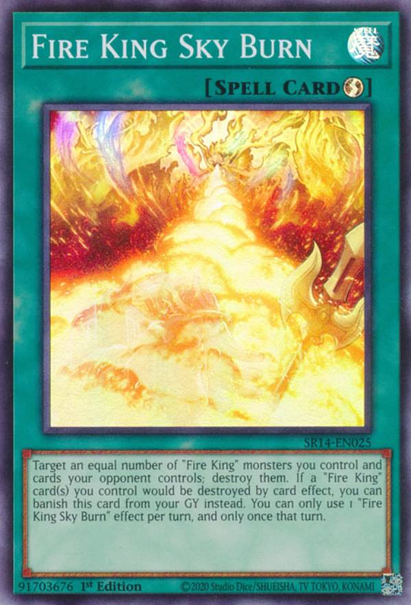 遊戯王 SR14-EN025 炎王神天焼 Fire King Sky Burn (英語版 1st Edition スーパーレア) Structure Deck：Fire Kings