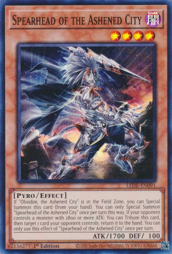 遊戯王 LEDE-EN091 Spearhead of the Ashened City (英語版 1st Edition スーパーレア) Legacy of Destruction