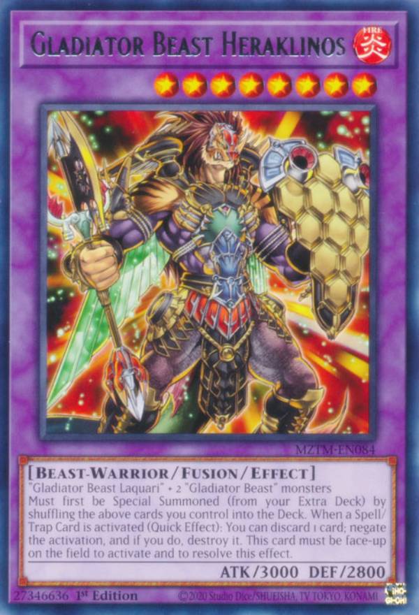 遊戯王 MZTM-EN084 剣闘獣ヘラクレイノス Gladiator Beast Heraklinos (英語版 1st Edition レア) Maze of the Master