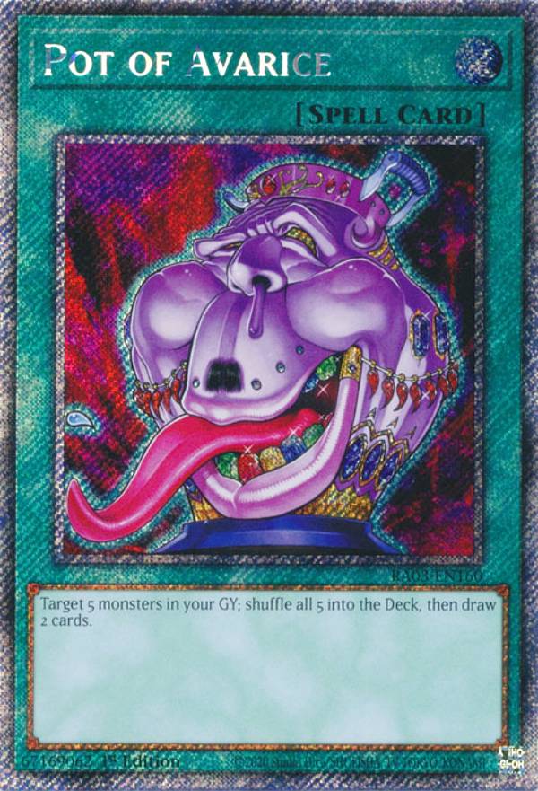 遊戯王 RA03-EN160 Pot of Avarice 貪欲な壺 (英語版 1st Edition プラチナシークレットレア) Quarter Century Bonanza