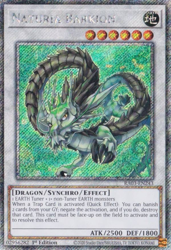 遊戯王 RA03-EN243 Naturia Barkion ナチュル・パルキオン (英語版 1st Edition プラチナシークレットレア) Quarter Century Bonanza