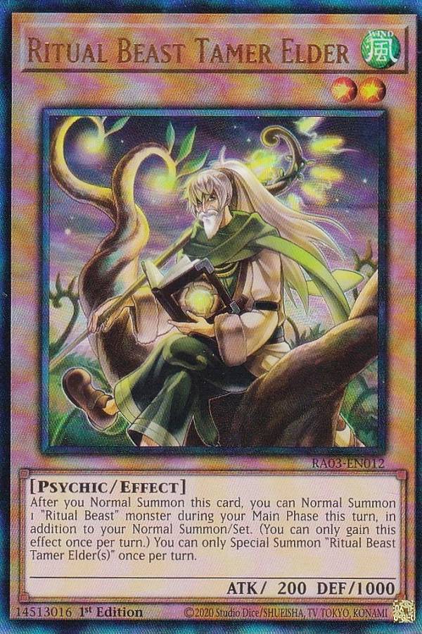遊戯王 RA03-EN012 Ritual Beast Tamer Elder 霊獣使いの長老 (英語版 1st Edition プリズマティックアルティメットレア) Quarter Century Bonanza