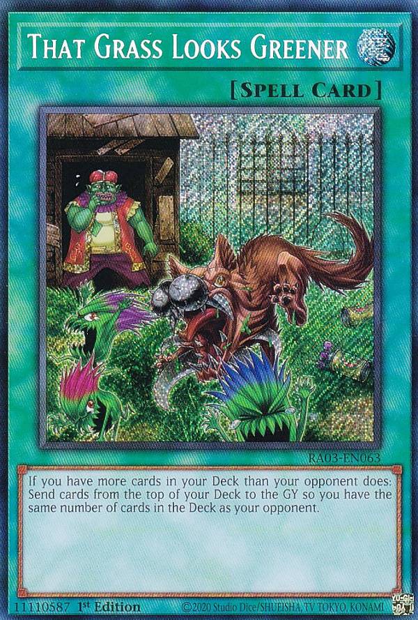 遊戯王 RA03-EN063 That Grass Looks Greener 隣の芝刈り (英語版 1st Edition シークレットレア) Quarter Century Bonanza