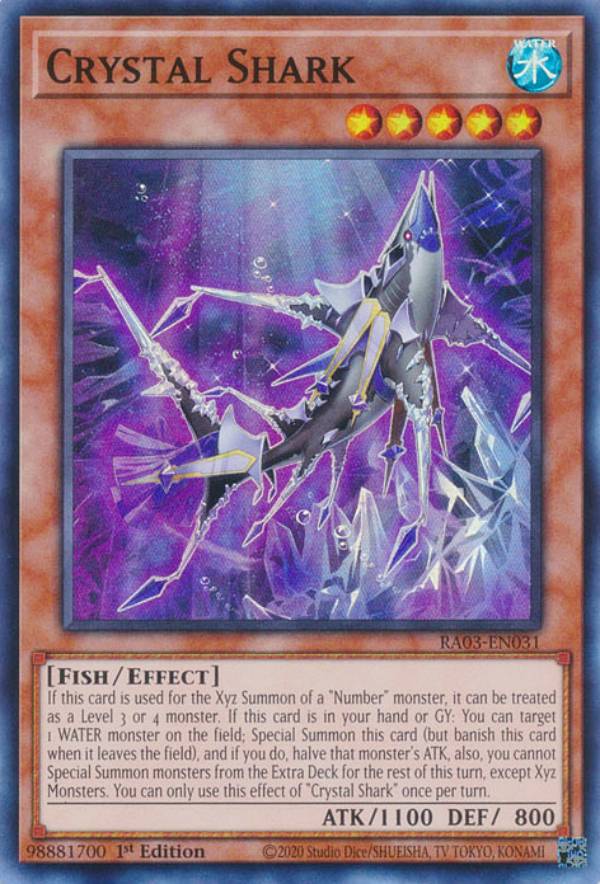 遊戯王 RA03-EN031 Crystal Shark クリスタル・シャーク (英語版 1st Edition スーパーレア) Quarter Century Bonanza