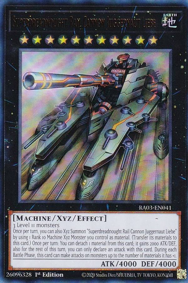 遊戯王 RA03-EN041 Superdreadnought Rail Cannon Juggernaut Liebe 超弩級砲塔列車ジャガーノート・リーベ (英語版 1st Edition ウルトラレア) Quarter Century Bonanza