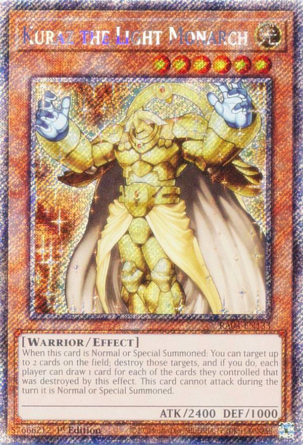 遊戯王 RA04-EN133 光帝クライス Kuraz the Light Monarch (英語版 1st Edition プラチナシークレットレア) Quarter Century Stampede