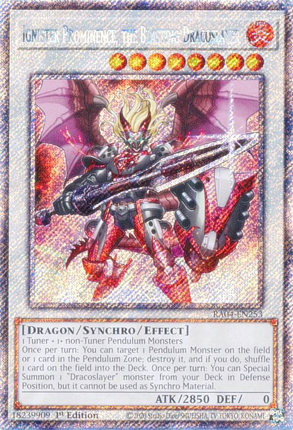 遊戯王 RA04-EN253 爆竜剣士イグニスターP Ignister Prominence, the Blasting Dracoslayer (英語版 1st Edition プラチナシークレットレア) Quarter Century Stampede