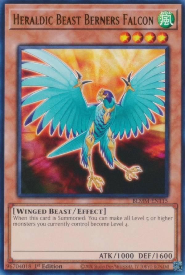 遊戯王 BLMM-EN115 紋章獣ベルナーズ・ファルコン Heraldic Beast Berners Falcon (英語版 1st Edition ウルトラレア) Battles of Legend:Monster Mayhem