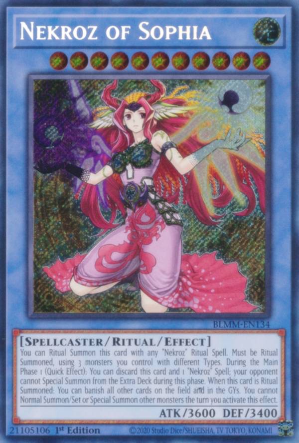 遊戯王 BLMM-EN134 sophiaの影霊衣 Nekroz of Sophia (英語版 1st Edition シークレットレア) Battles of Legend:Monster Mayhem