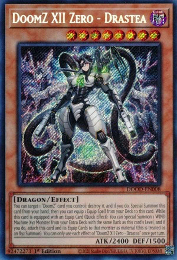 遊戯王 DOOD-EN008 終刻竜機XII−ドラスティア DoomZ XII Zero - Drastea (英語版 1st Edition シークレットレア) Doom of Dimensions