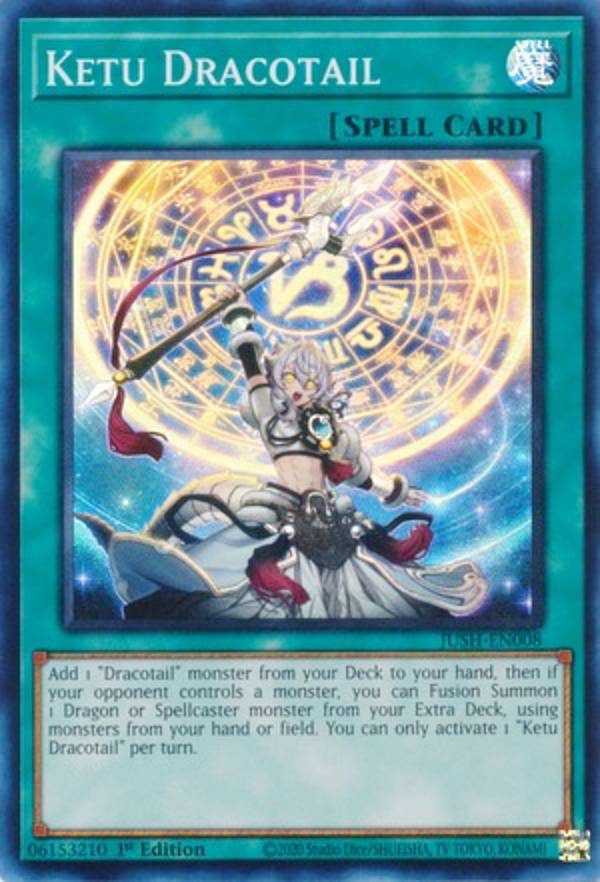 遊戯王 JUSH-EN008 計都星辰 Ketu Dracotail (英語版 1st Edition スーパーレア) Justice Hunters