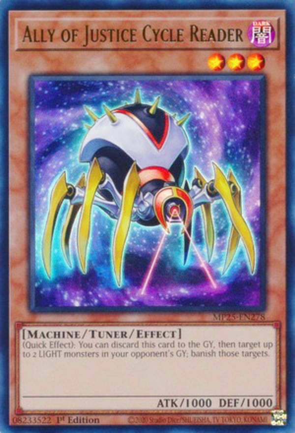 遊戯王 MP25-EN278 A・O・J サイクルリーダー Ally of Justice Cycle Reader (英語版 1st Edition ウルトラレア) 2025 Mega-Pack Bundle