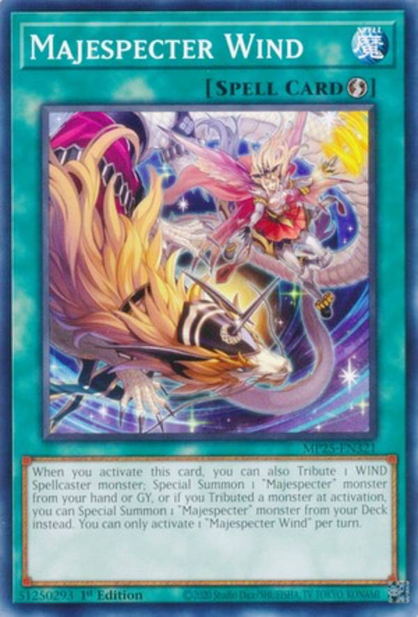 遊戯王 MP25-EN321 マジェスペクター・ウィンド Majespecter Wind (英語版 1st Edition ノーマル) 2025 Mega-Pack Bundle