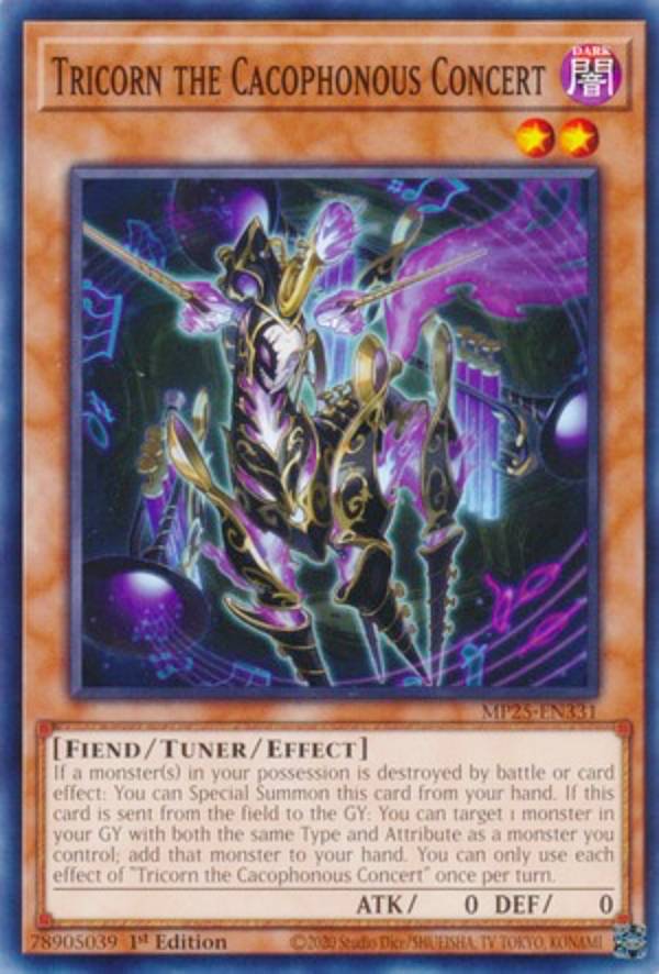 遊戯王 MP25-EN331 響魔従トライコーン Tricorn the Cacophonous Concert (英語版 1st Edition ノーマル) 2025 Mega-Pack Bundle