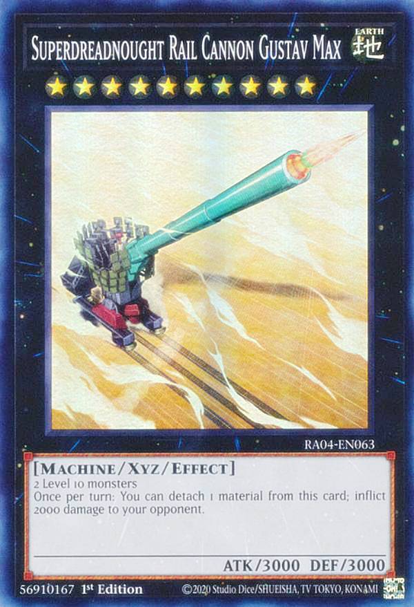 遊戯王 RA04-EN063 超弩級砲塔列車グスタフ・マックス Superdreadnought Rail Cannon Gustav Max (英語版 1st Edition スーパーレア) Quarter Century Stampede