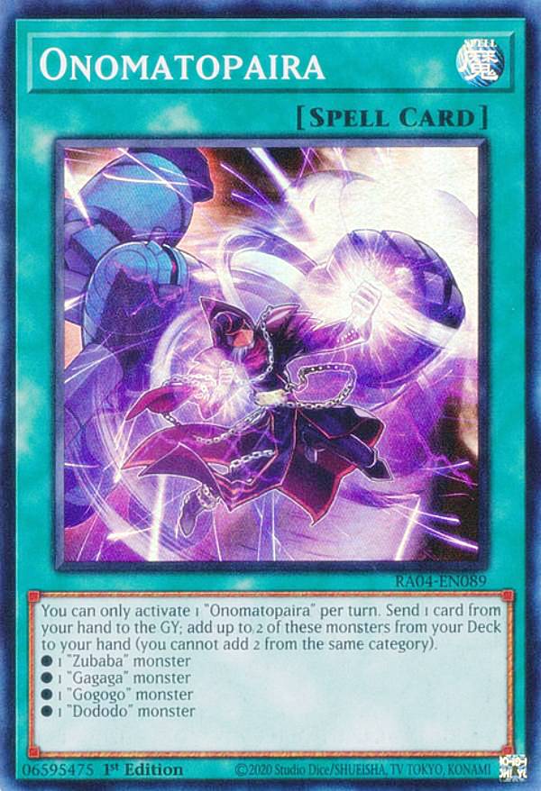 REALiZEۥӡȥ쥫2Ź㤨ͷ RA04-EN089 ΥޥϢ Onomatopaira (Ѹ 1st Edition ѡ쥢 Quarter Century StampedeפβǤʤ30ߤˤʤޤ