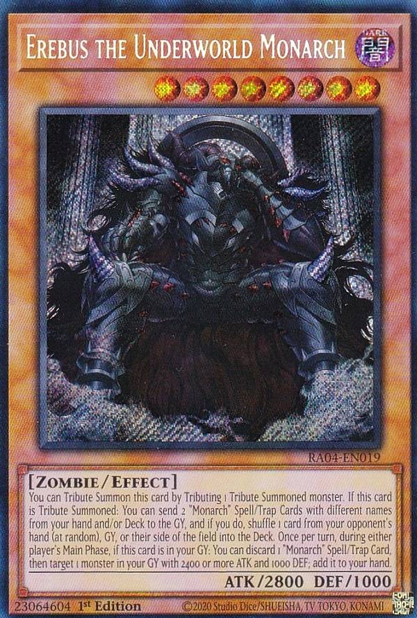 遊戯王 RA04-EN019 冥帝エレボス Erebus the Underworld Monarch (英語版 1st Edition シークレットレア) Quarter Century Stampede