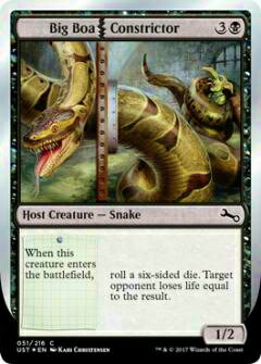 マジックザギャザリング英語版 MTG UST EN 051 Big Boa Constrictor 締め付け大ヘビ(英語版コモン) Unstable Box ボックス収録