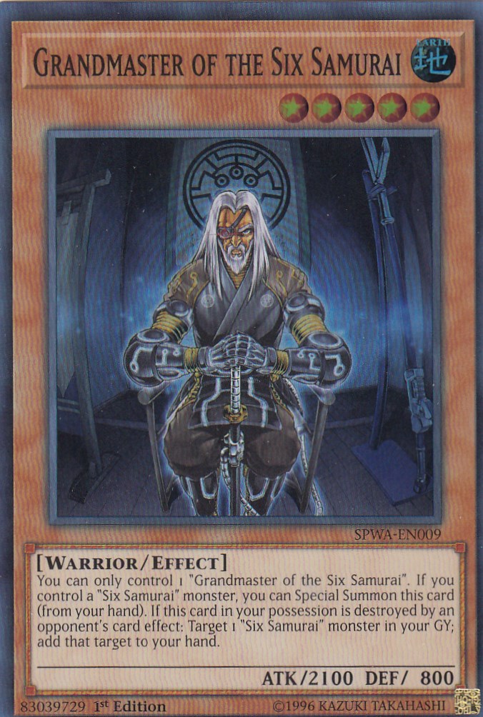 遊戯王 英語版 SPWA-EN009 六武衆の師範 Grandmaster of the Six Samurai(英語版 1st Edition スーパーレア)【新品】