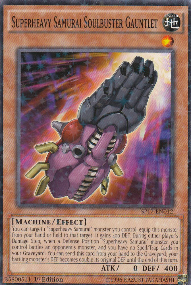 遊戯王 SP17-EN012 超重武者装留バスター・ガントレット Superheavy Samurai Soulbuster Gauntlet(英語版 1st Edition スターホイル)