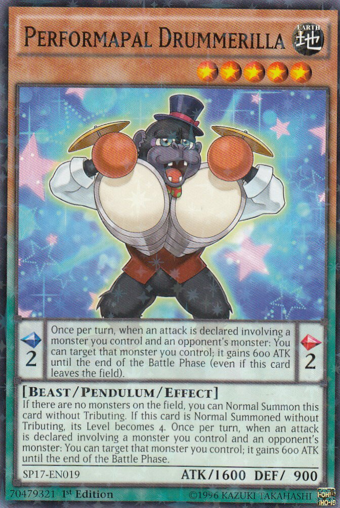 遊戯王 SP17-EN019 EMドラミング・コングPerformapal Drummerilla(英語版 1st Edition スターホイル)