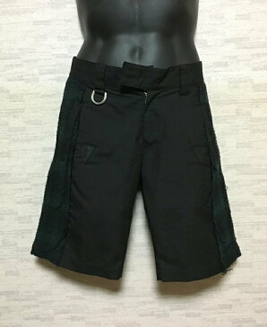 PLEIN【プレイン】チェックツイード切り替えハーフパンツ2黒グリーンメンズ【中古】