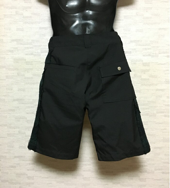 PLEIN【プレイン】チェックツイード切り替えハーフパンツ2黒グリーンメンズ【中古】