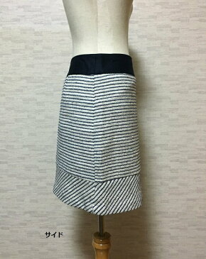 UNITED ARROWS【ユナイテッドアローズ】ツイード白ネイビーミニタイトスカート38【中古】