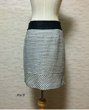UNITED ARROWS【ユナイテッドアローズ】ツイード白ネイビーミニタイトスカート38【中古】
